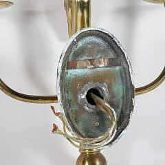 Pair of French Brass Duck Two-Light Sconces