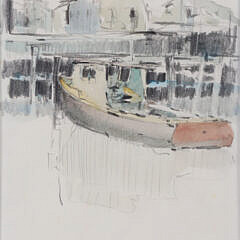 Roy Bailey Watercolor and Pencil “At the Wharf”