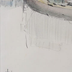 Roy Bailey Watercolor and Pencil “At the Wharf”
