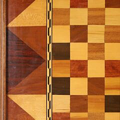 Vintage Multi-Wood Inlaid Gameboard