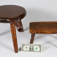 Two Antique American Milking Stools