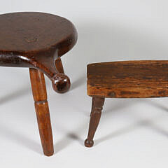 Two Antique American Milking Stools