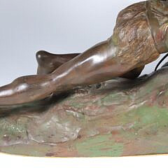 Vintage Cold Painted Metal Clad Sculpture of a Native American Indian Chief