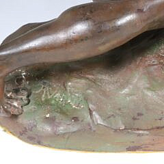 Vintage Cold Painted Metal Clad Sculpture of a Native American Indian Chief
