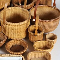 Collection of Approximately Thirty-One Hand Made Nantucket Baskets in Various Forms and Makers