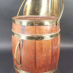 Vintage Brass Bound Cedar Bucket