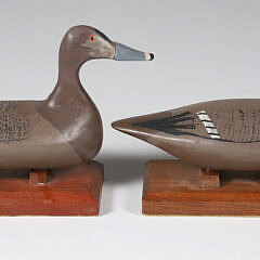 Pair of Dr. John Carriere Carved Miniature Duck Decoys 