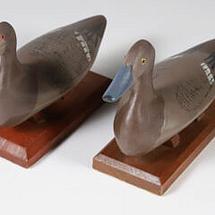 Pair of Dr. John Carriere Carved Miniature Duck Decoys 