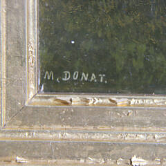 Pair of M. Donat Oils on Mahogany Panel Landscapes, 19th Century