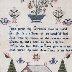 Mary Keynes Colorful and Bright School Girl Sampler “Mary Keynes, May 25, 1822”