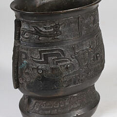 Chinese Cast Bronze Ritual Wine Vessel (HU), 19th Century