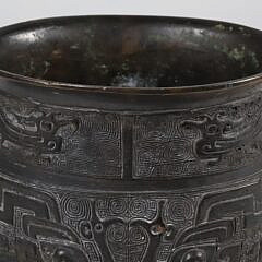 Chinese Cast Bronze Ritual Wine Vessel (HU), 19th Century