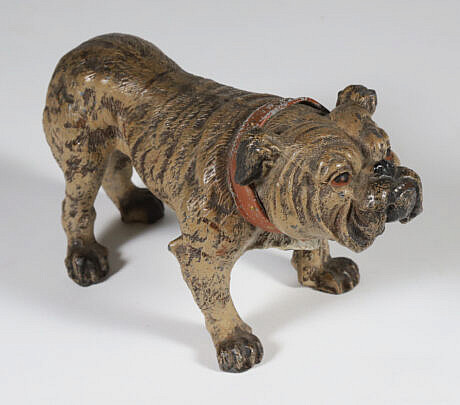 Antique Cold Painted Speltre Bulldog
