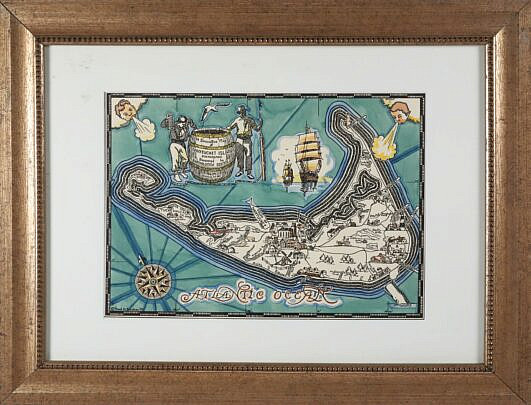 Fred Gardner Print "A Decorative Map of Nantucket Island"