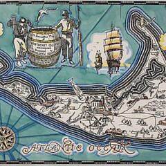 Fred Gardner Print “A Decorative Map of Nantucket Island”, circa 1933