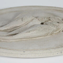 Vintage Concrete Oval Fish Hanging Plaque