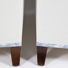 Pair of Contemporary White Upholstered Club Chairs