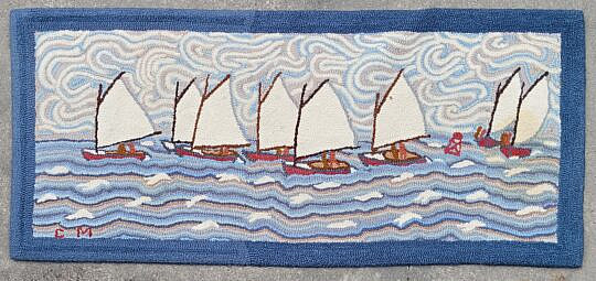 123-5450 Cat Boats Hooked Rug A_20240923_154926