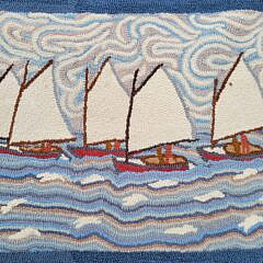 Catboats Hooked Rug
