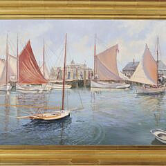 17-5154 Gerald Fellows Oil Nantucket Cat Boat Basin A_IMG_7789