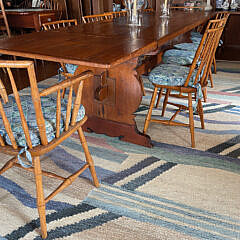 Fine Assembled Set of Fourteen American Bamboo Windsor Dining Chairs, circa 1820