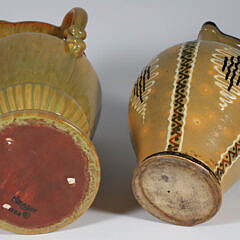 Double Handle Haeger U.S.A. Ceramic Vase and French Pitcher