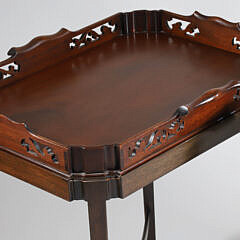 Pair of Chippendale Style Pierced Gallery Tray Trop Stands, 19th Century