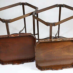 Pair of Chippendale Style Pierced Gallery Tray Trop Stands, 19th Century