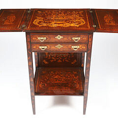 Continental Marquetry Work Stand, 19th Century