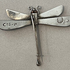 Vintage William Spratling Taxco Sterling Silver and Tortoiseshell Dragonfly Brooch Pin