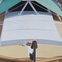 Cady Oil on Shaped Canvas “Mediterranean Work Boat”, circa 1994-95