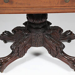 American Empire Classical Carved Mahogany Work Stand, circa 1840