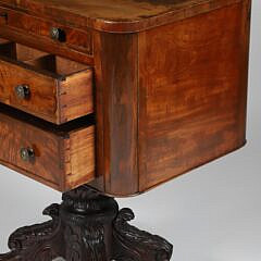 American Empire Classical Carved Mahogany Work Stand, circa 1840