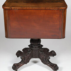 American Empire Classical Carved Mahogany Work Stand, circa 1840