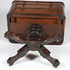 American Empire Classical Carved Mahogany Work Stand, circa 1840