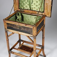 Bamboo and Lacquered Sewing Stand, 19th Century