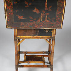 Bamboo and Lacquered Sewing Stand, 19th Century