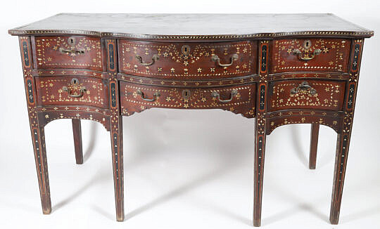 4-5481 Mahogany Bone Inlaid Side Board A_IMG_8488