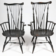 40-4936 Pair of Nantucket Style Windsor Arm Chairs A IMG_7929