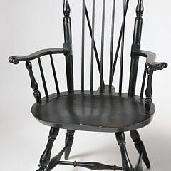 Pair of Nantucket Style Brace Fan Back Windsor Armchairs, Contemporary