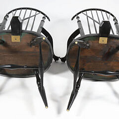 Pair of Nantucket Style Brace Fan Back Windsor Armchairs, Contemporary