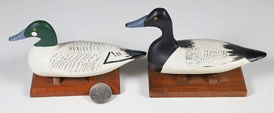 42592C Pair John Carriere Mini Duck Decoys A_IMG_5013
