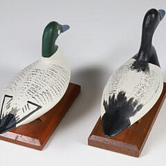 Pair of Dr. John Carriere Carved Miniature Duck Decoys 