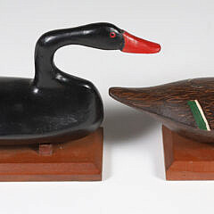 Pair of Dr. John Carriere Carved Miniature Duck Decoys 