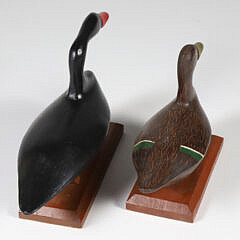 Pair of Dr. John Carriere Carved Miniature Duck Decoys 