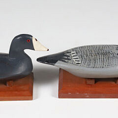 Pair of Dr. John Carriere Carved Miniature Duck Decoys 