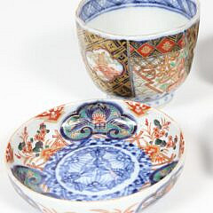 Six Pieces of Imari Porcelain in Fitted Box, 19th Century