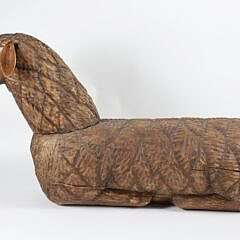 Vintage Folk Art Carved Wood Reclining Lamb