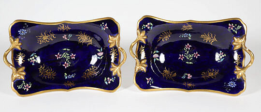 4621 Pair Continental Porcelain Dishes Sweet Meat A_IMG_5120