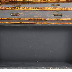 Decorative Bamboo and Lacquered Chest of Four Drawers